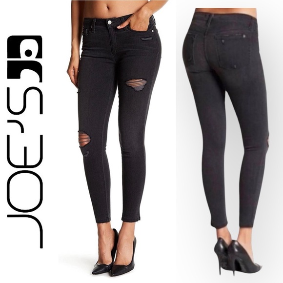 Joe's Jeans Denim - Joe's Jeans Skinny Ankle Distressed Jeans Jael Wash Black Gray TGDJ3L5968 26
